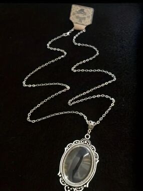 ❤️K $10 Each Or Bundle 4/$20 Silver-Tone Oval Pendant Magnifying Necklace